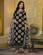 Viscose Rayon Embroidered Straight 3 Piece Kurta Set