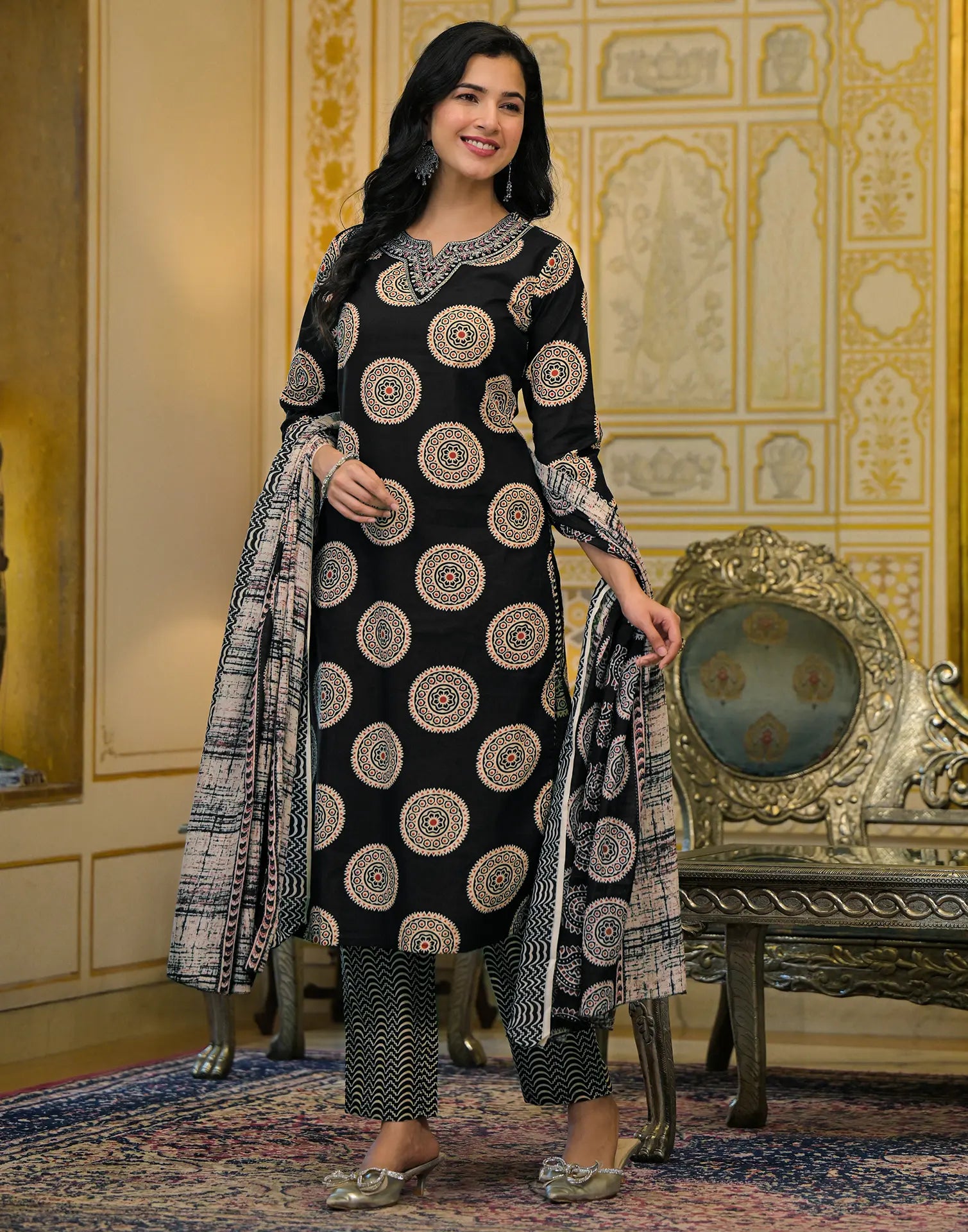 Viscose Rayon Embroidered Straight 3 Piece Kurta Set