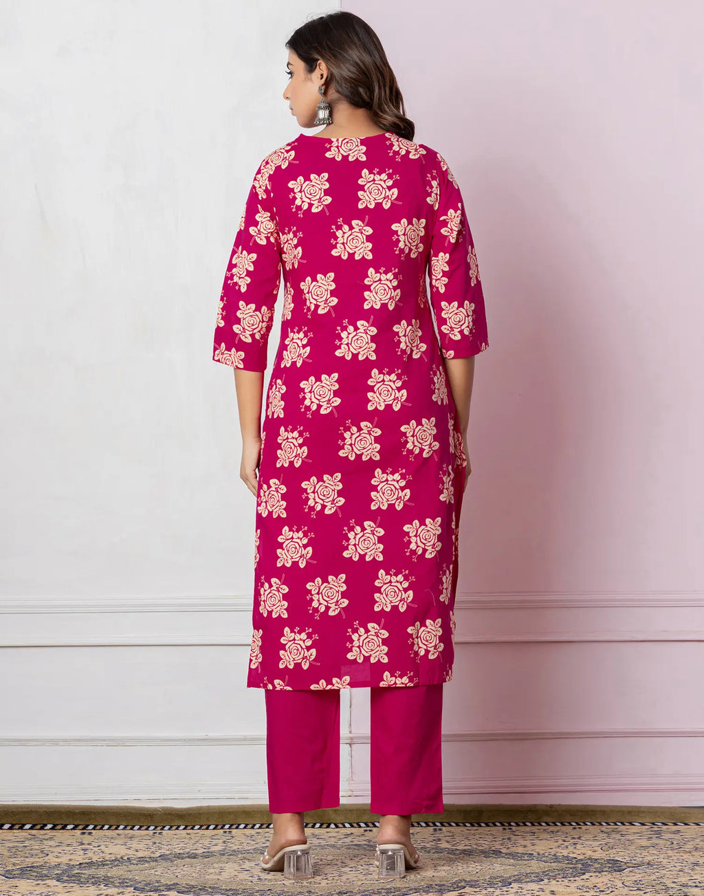 Viscose Rayon Floral Print Straight 3 Piece Kurta Set