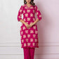 Cotton Printed Straight Kurta with Pant & Dupatta