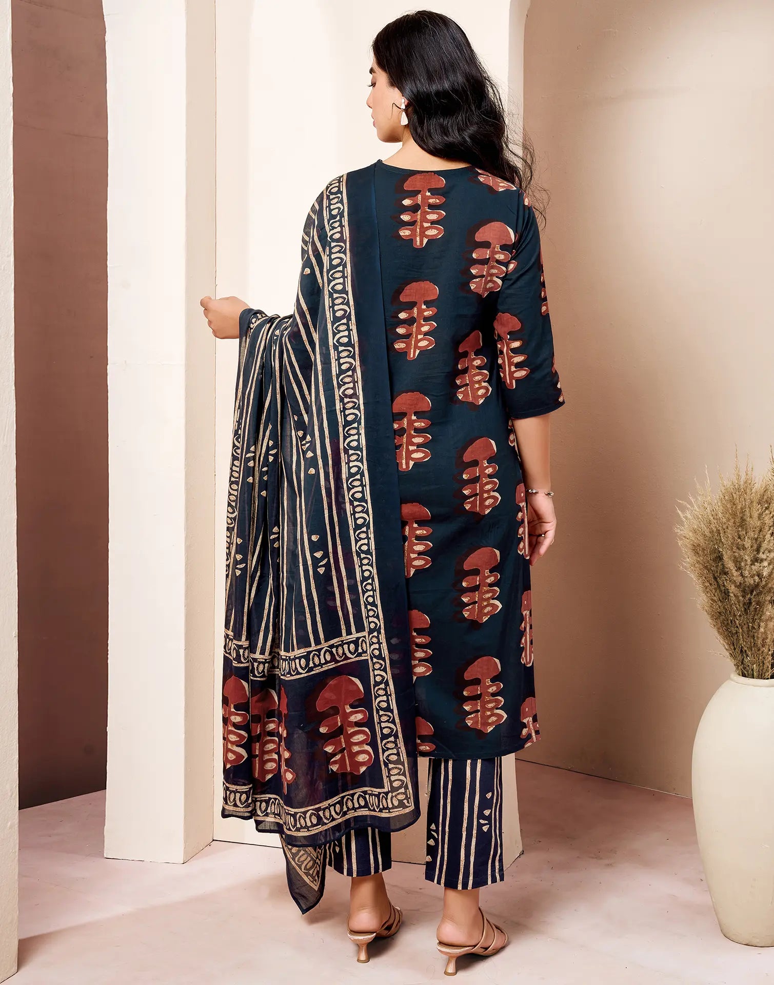 Viscose Rayon Printed Straight 3 Piece Kurta Set