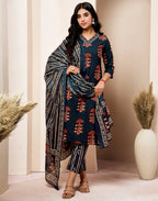 Viscose Rayon Printed Straight 3 Piece Kurta Set