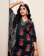 Viscose Rayon Printed Straight 3 Piece Kurta Set