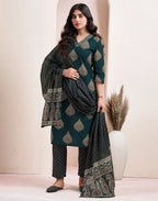 Viscose Rayon Printed Straight 3 Piece Kurta Set