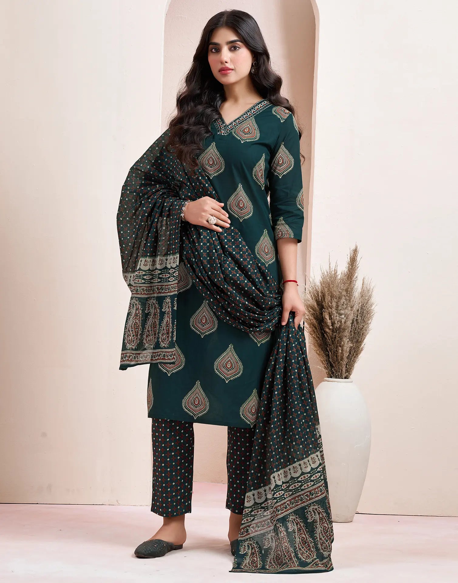 Viscose Rayon Printed Straight 3 Piece Kurta Set