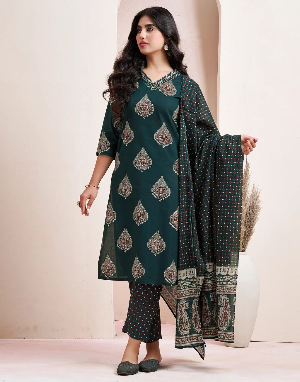 Viscose Rayon Printed Straight 3 Piece Kurta Set