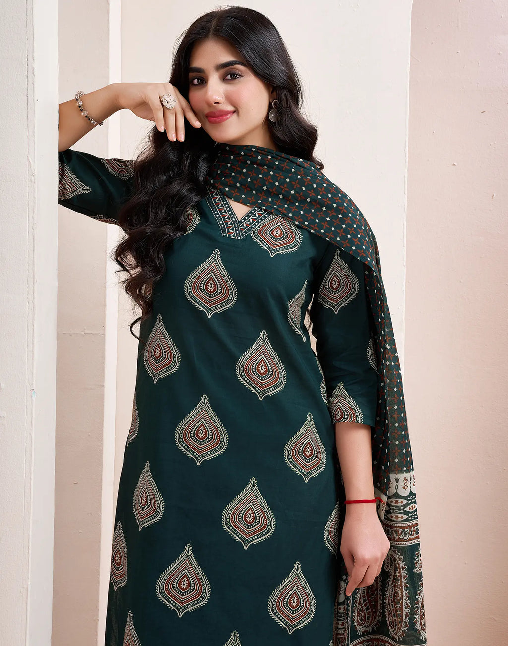 Viscose Rayon Printed Straight 3 Piece Kurta Set