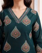 Viscose Rayon Printed Straight 3 Piece Kurta Set