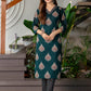 Cotton Printed Straight Kurta with Pant & Dupatta