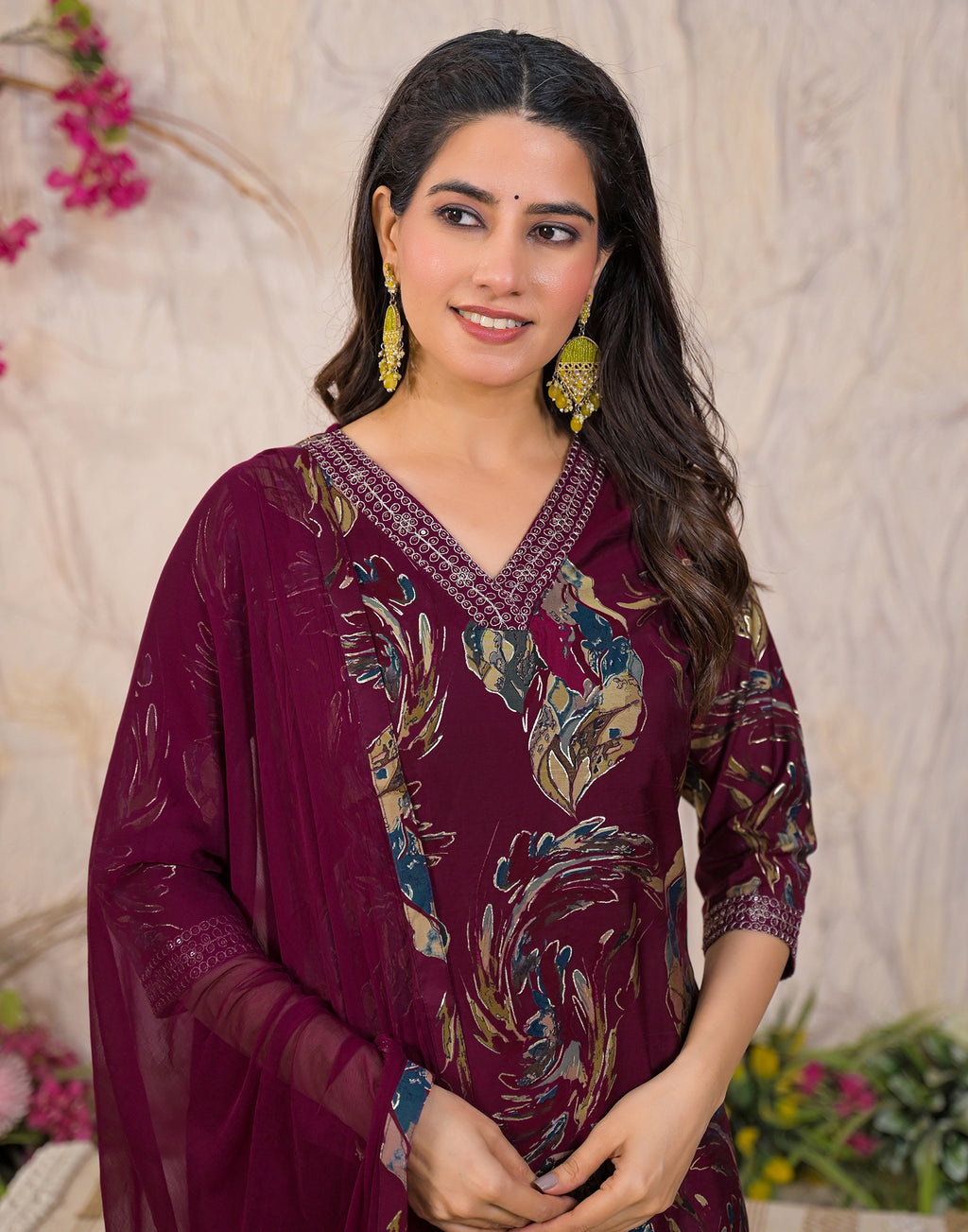 Skylee Silk Embroidered Straight 3 Piece Kurta Set For Woman