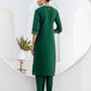 Affordable Dark Green Silk Embroidered Kurta Set with duppatta 