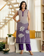 Viscose Rayon Floral Print Straight 3 Piece Kurta Set