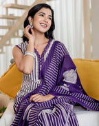 Viscose Rayon Floral Print Straight 3 Piece Kurta Set