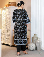 Viscose Rayon Floral Print Straight 3 Piece Kurta Set