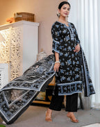 Viscose Rayon Floral Print Straight 3 Piece Kurta Set