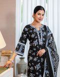 Viscose Rayon Floral Print Straight 3 Piece Kurta Set