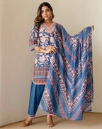 Viscose Rayon Embroidered Straight 3 Piece Kurta Set