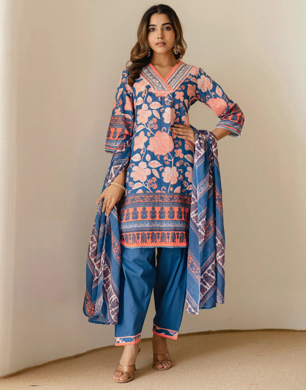 Viscose Rayon Embroidered Straight 3 Piece Kurta Set