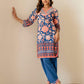 Cotton Printed Straight Kurta with Pant & Dupatta