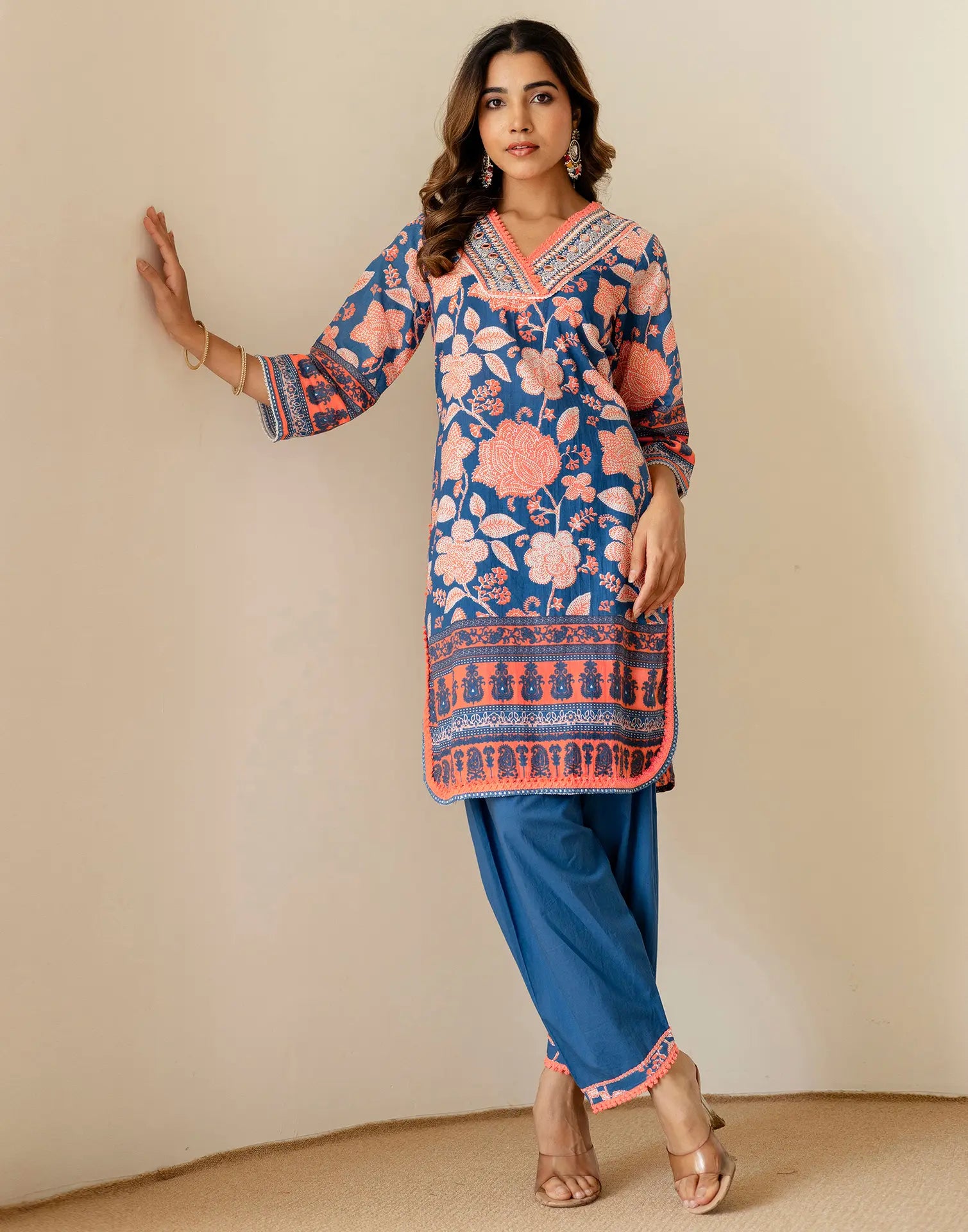 Viscose Rayon Embroidered Straight 3 Piece Kurta Set