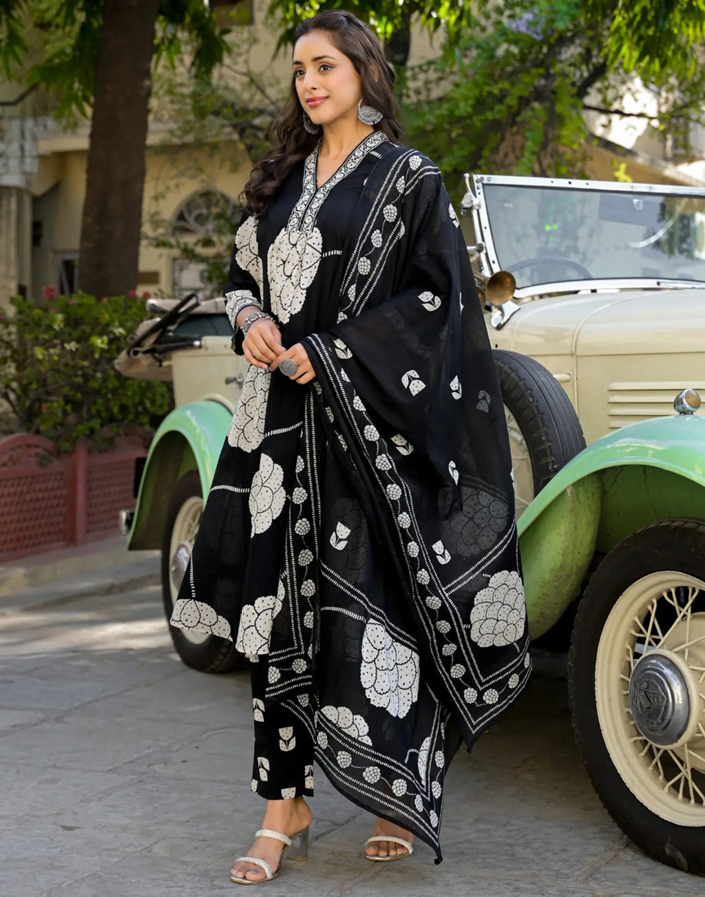Viscose Rayon Printed A-Line 3 Piece Kurta Set