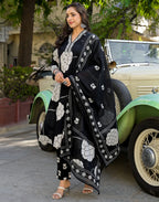 Viscose Rayon Printed A-Line 3 Piece Kurta Set
