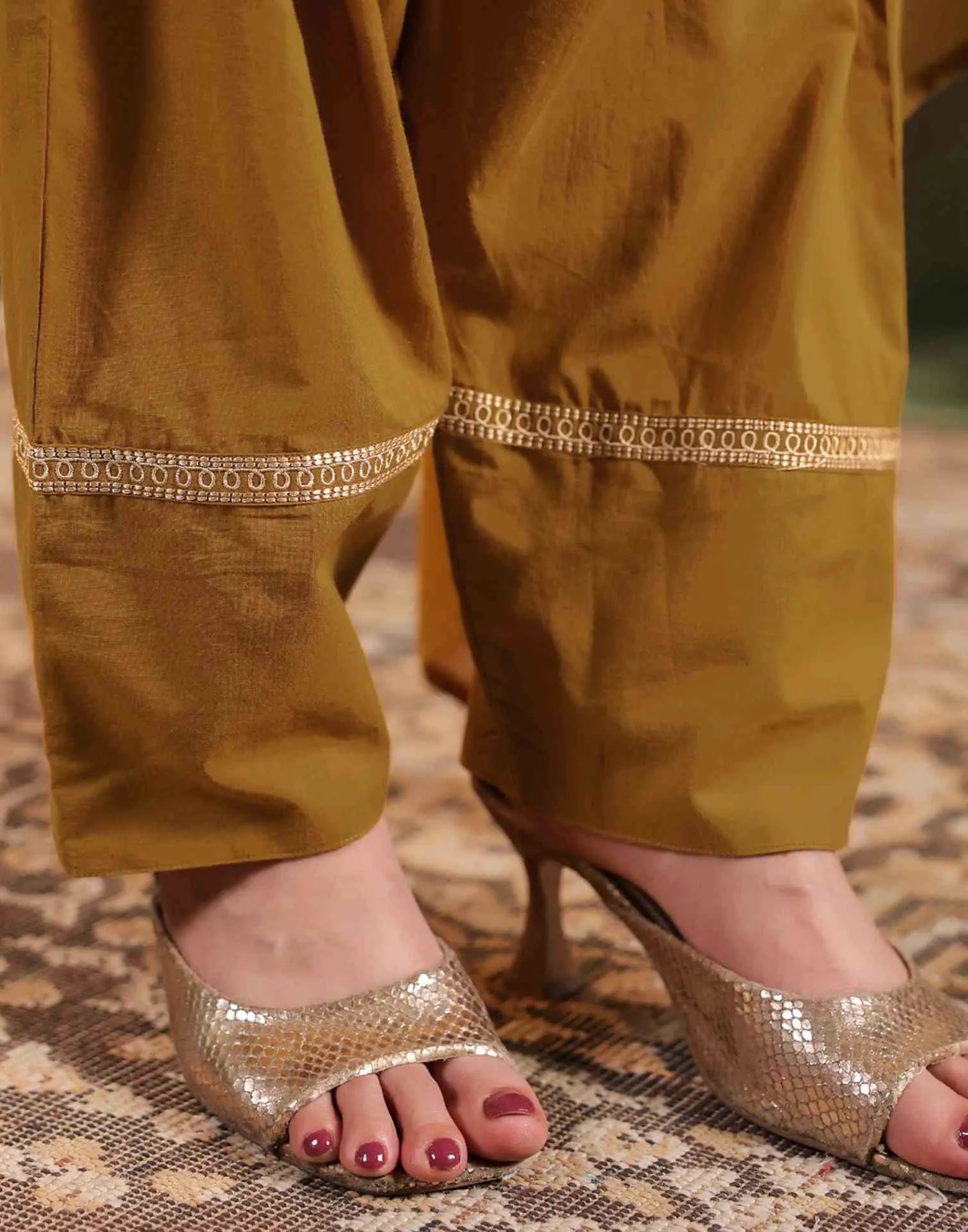 Cotton Embroidered Straight Round Neck Kurta with Pant & Dupatta