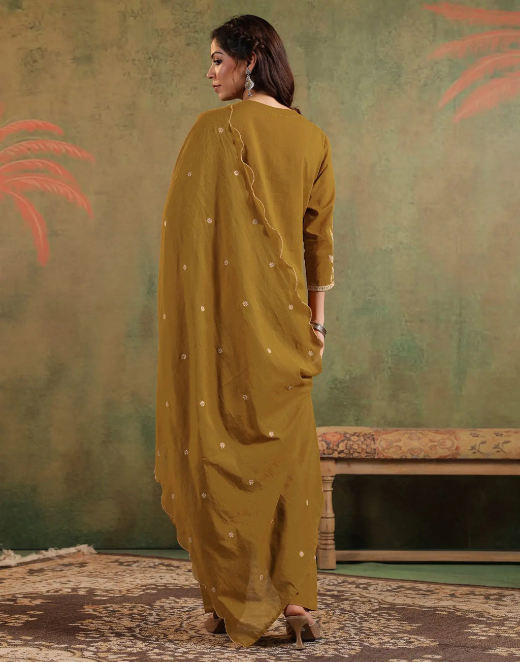 Pure Cotton Embroidered Straight 3 Piece Kurta Set