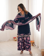 Skylee Cotton Embroidered Straight 3 Piece Kurta Set For Woman