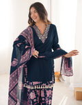 Skylee Cotton Embroidered Straight 3 Piece Kurta Set For Woman