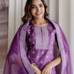 Silk Blend Printed Straight Kurta with Pant & Dupatta