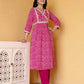 Cotton Printed Straight Kurta with Pant & Dupatta