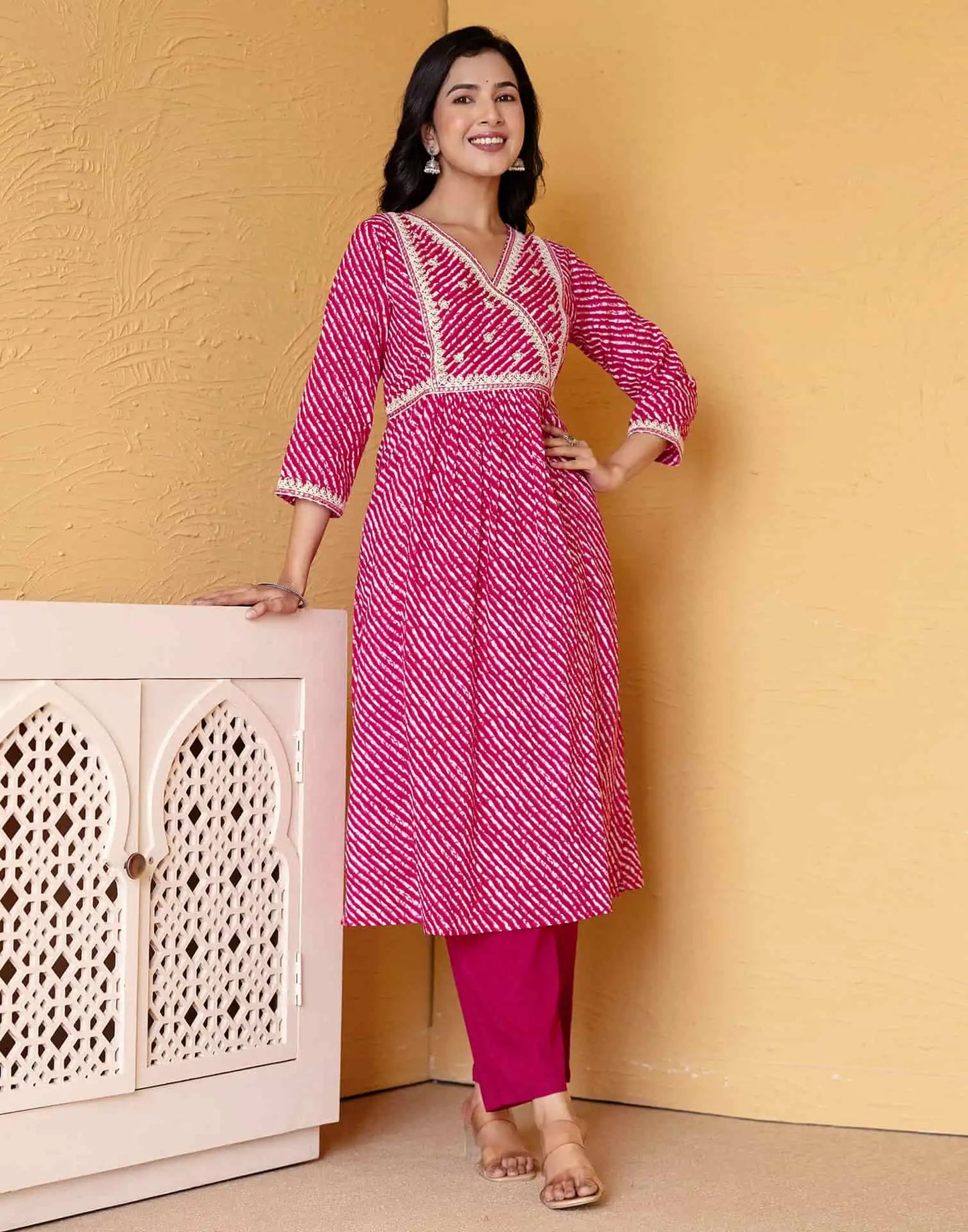 Cotton Printed Straight Kurta with Pant & Dupatta