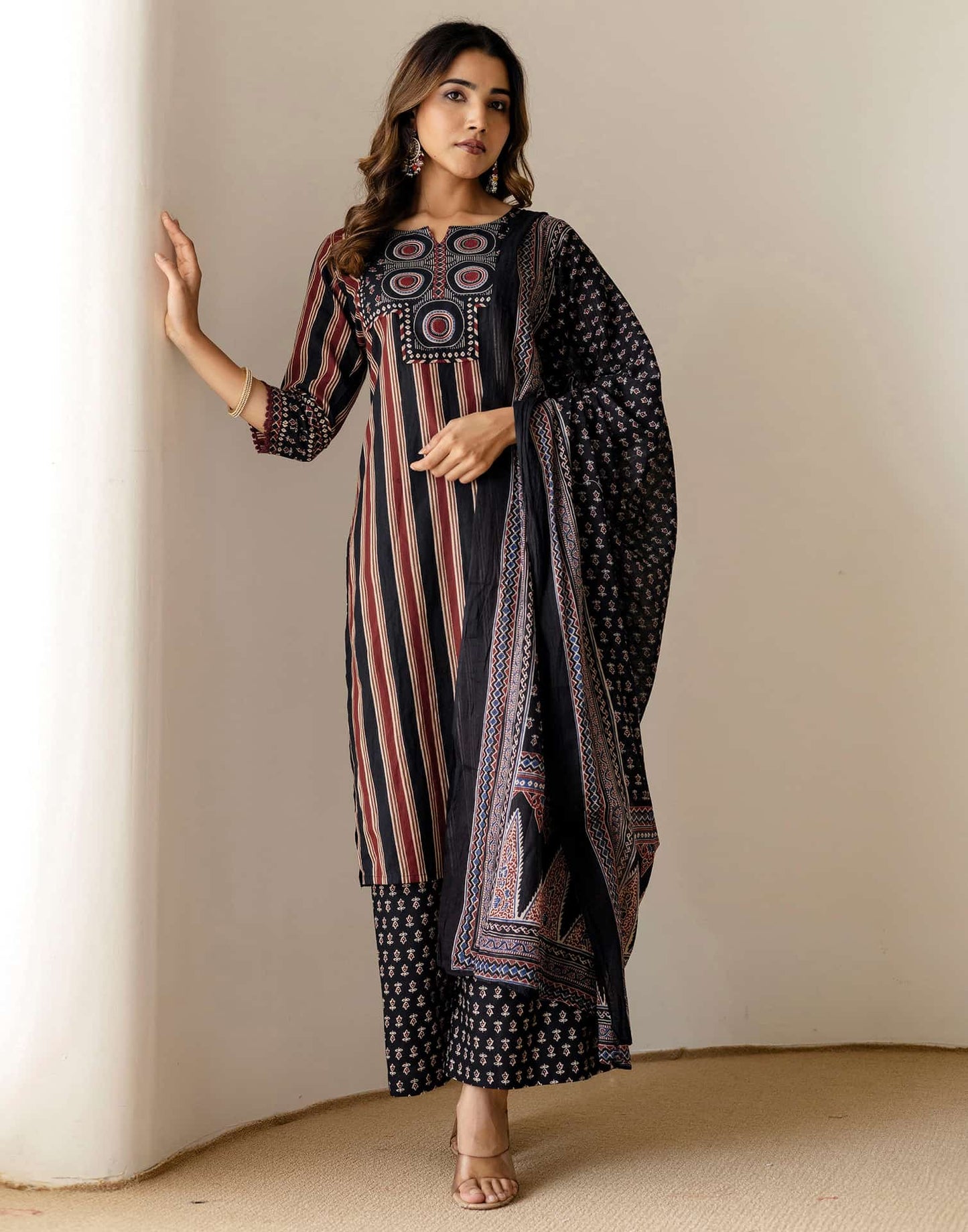 Cotton Printed Straight Kurta with Pant & Dupatta