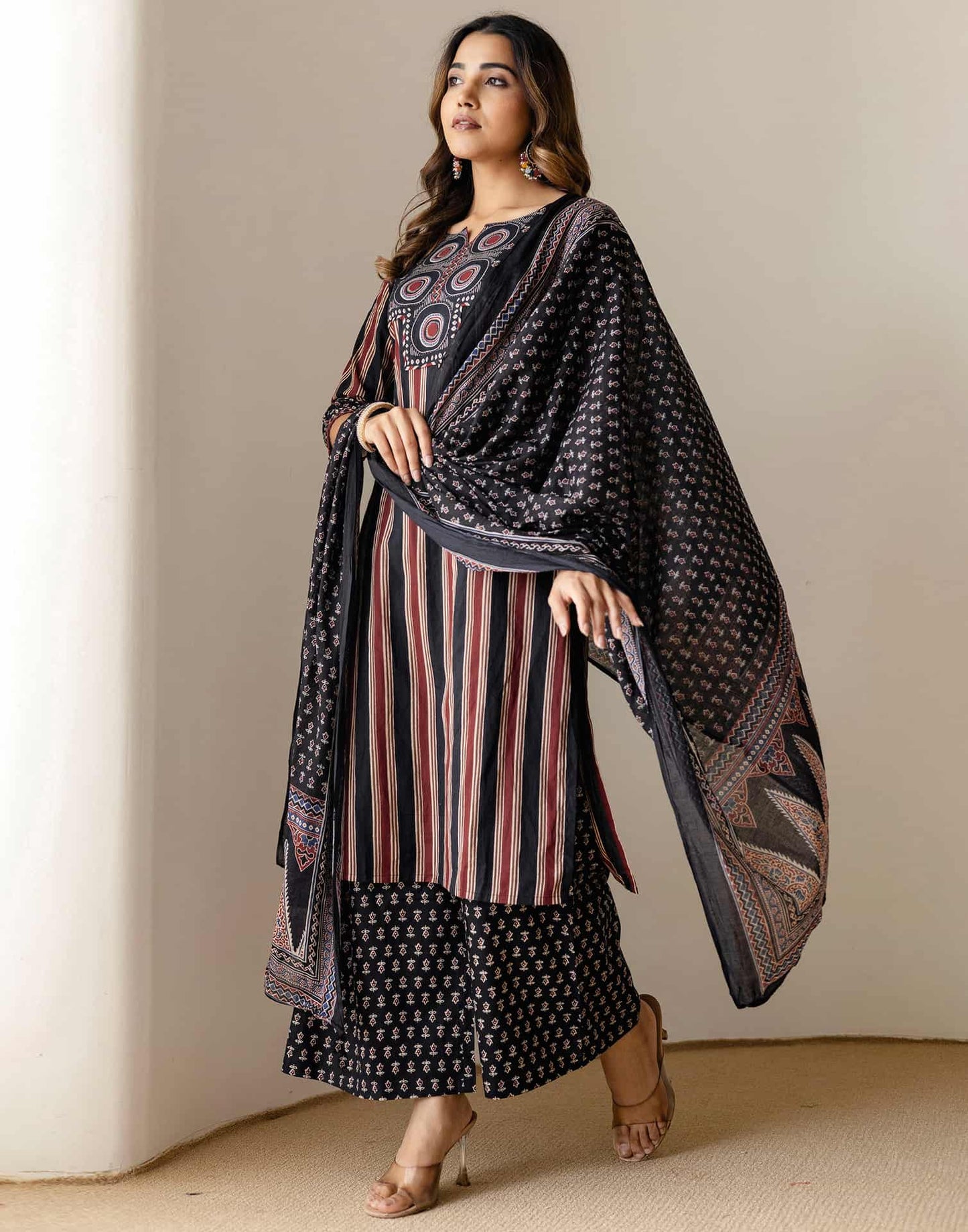 Cotton Printed Straight Kurta with Pant & Dupatta