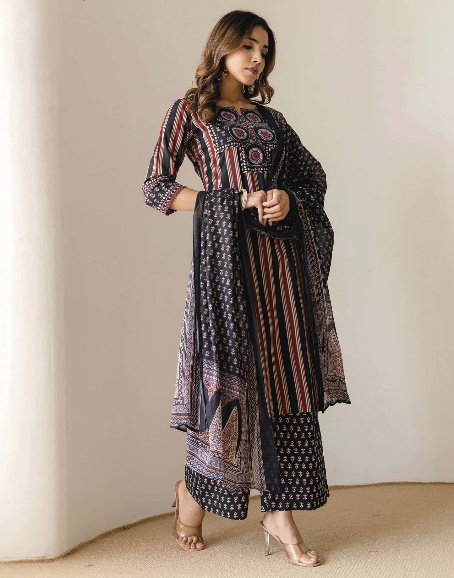 Cotton Printed Straight Kurta with Pant & Dupatta