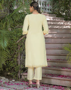 Skylee Silk Embroidered Straight 3 Piece Kurta Set For Woman