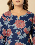 Viscose Rayon Floral Print Straight 3 Piece Kurta Set