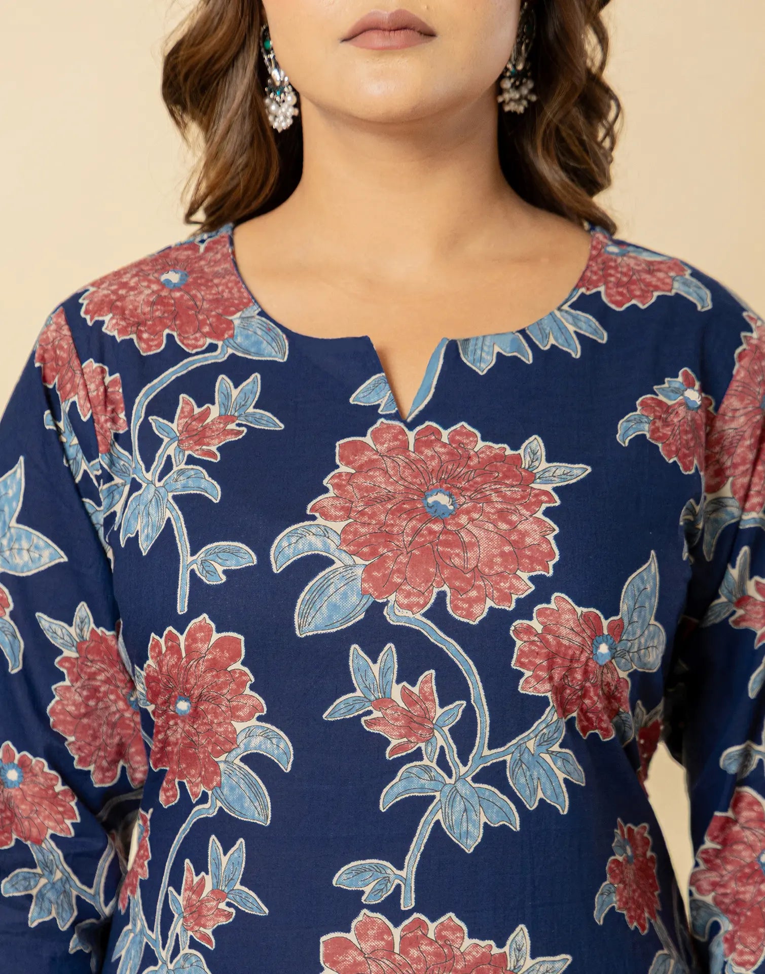Viscose Rayon Floral Print Straight 3 Piece Kurta Set