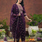 Chinnon Embroidered Round Neck Straight Kurta with Pant & Dupatta