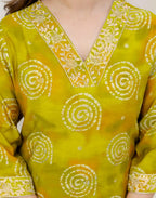 Cotton Embroidered Straight 3 Piece Kurta Set