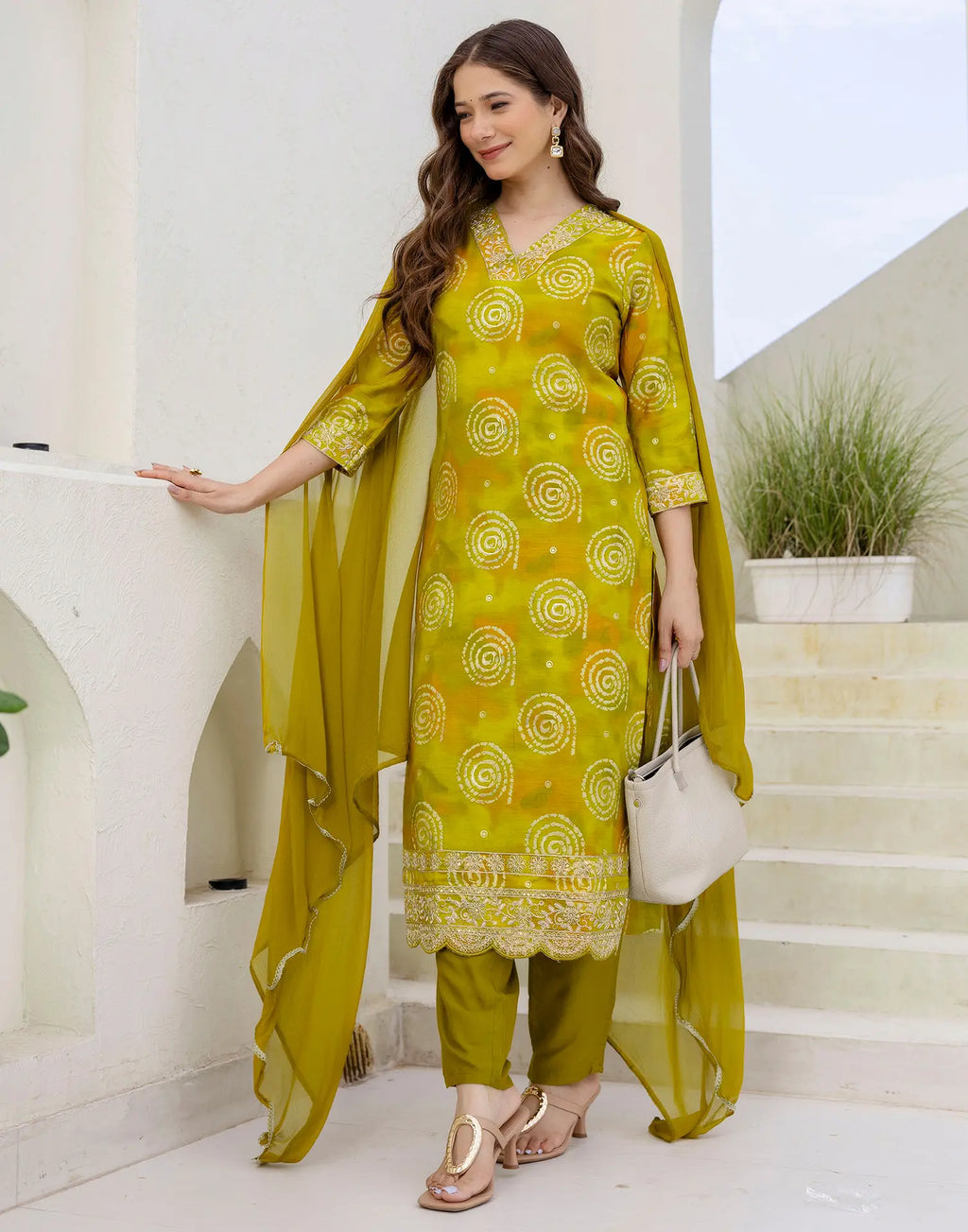 Cotton Embroidered Straight 3 Piece Kurta Set