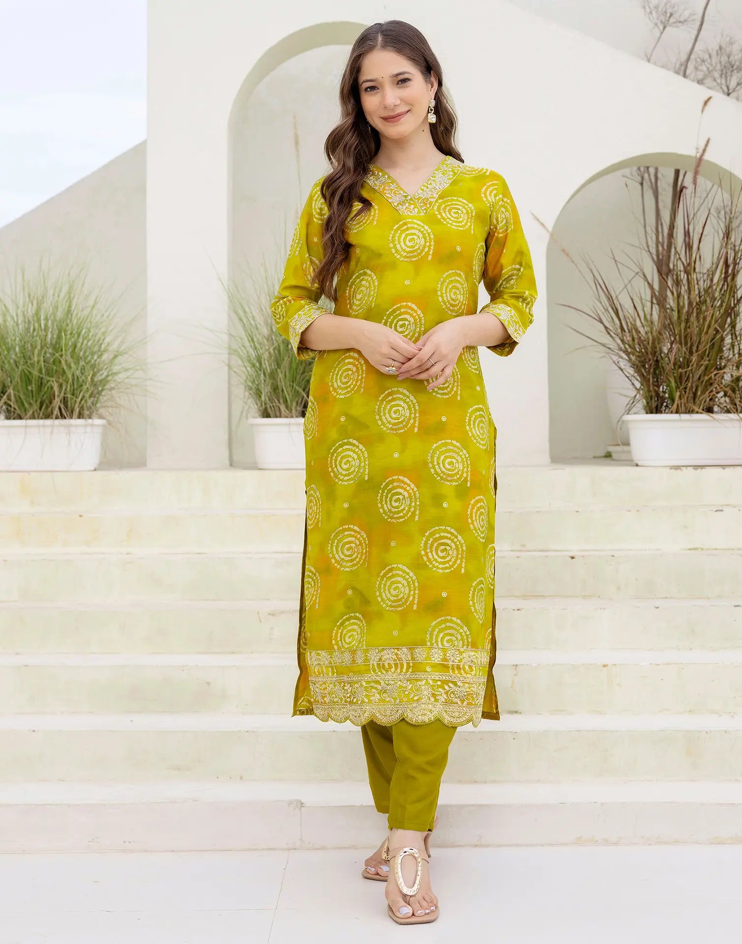 Cotton Embroidered Straight 3 Piece Kurta Set