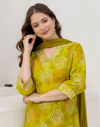 Cotton Embroidered Straight 3 Piece Kurta Set