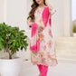 Cotton Blend Printed Straight Kurta with Pant & Dupatta