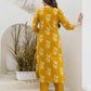 Cotton Straight Printed Keyhole Neck Kurta with Pant & Dupatta