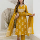 Cotton Straight Printed Keyhole Neck Kurta with Pant & Dupatta
