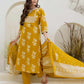 Cotton Straight Printed Keyhole Neck Kurta with Pant & Dupatta