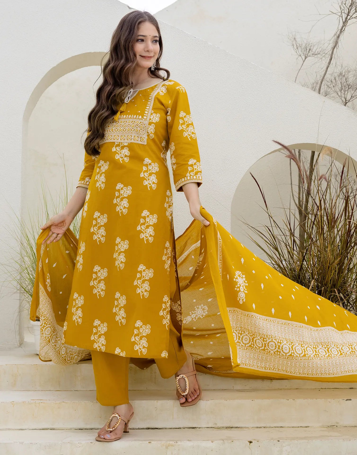 Viscose Rayon Embroidered Straight 3 Piece Kurta Set
