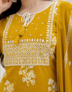 Viscose Rayon Embroidered Straight 3 Piece Kurta Set